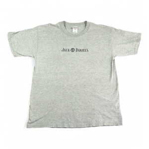 Vintage Jack Daniels Shirt Adult LARGE Gray Old No 7 Brand Spell Out Whiskey Y2K